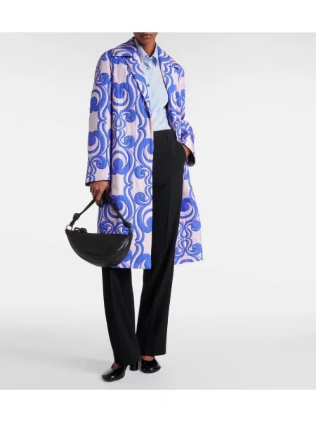Pantaloni Dries Van Noten cu talie înaltă de lână negru