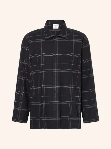 Calvin Klein Pyžamové Tričko Z Flanelu černá bílá