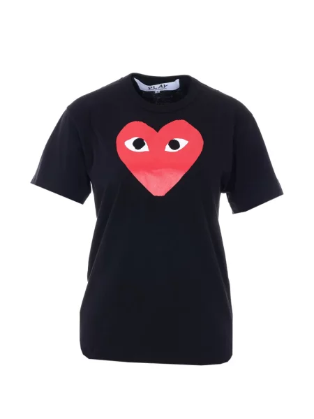 Tricou Comme Des Garcons Play cu imagine cu decolteu rotund cu motiv cu inimi negru