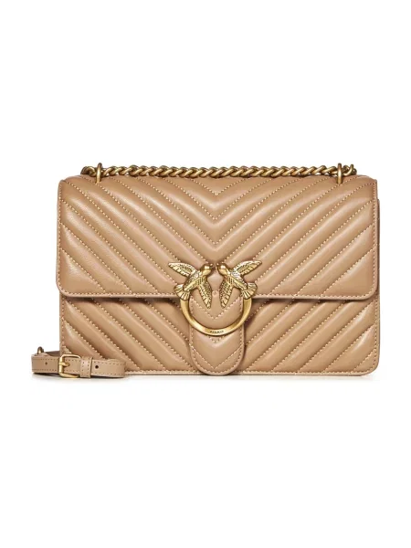 Torebka Pinko skórzana brązowa