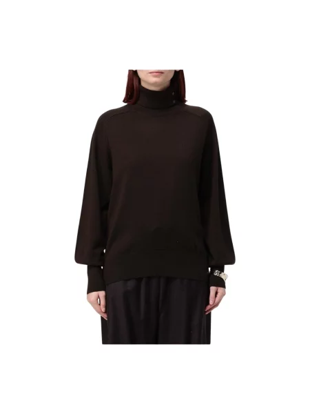 Sweter z golfem Liu Jo wełniany brązowy