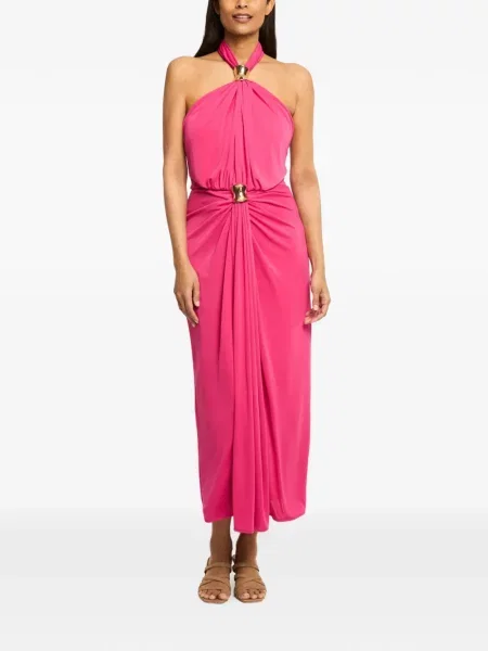 Rochie Cinq A Sept cu gât halter roz