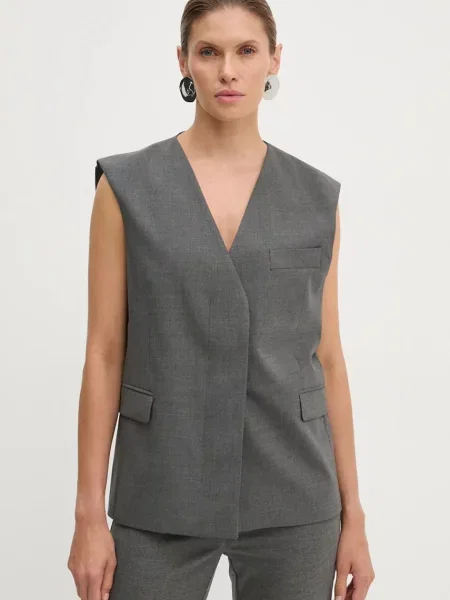 Елек с вълна Remain с уголемена кройка сиво