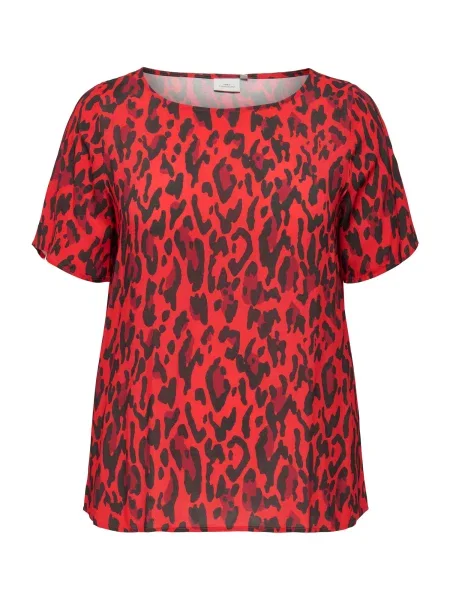 ONLY Carmakoma Bluza CARHARMONY živo rdeča / temno rdeča črna