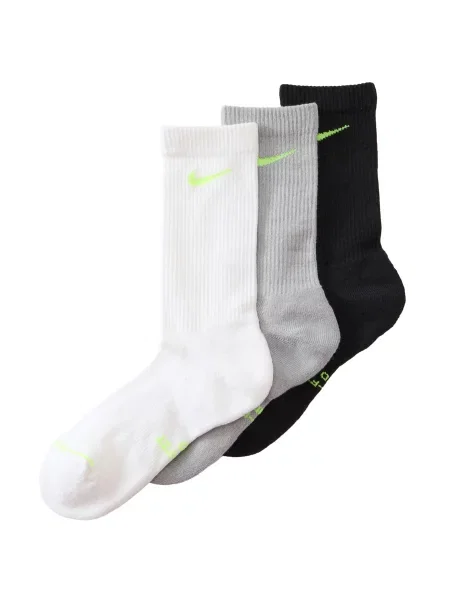 NIKE Șosete sport ED ELVD gri deschis / verde măr / negru alb