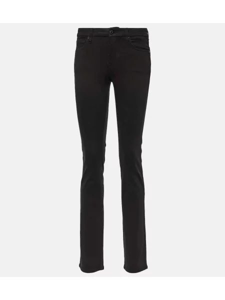 Blugi drepți 7 For All Mankind cu talie înaltă negru