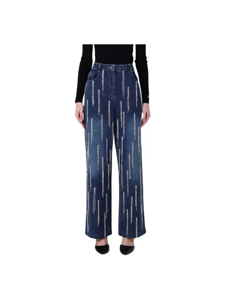 Patrizia Pepe jeansy high waist niebieskie