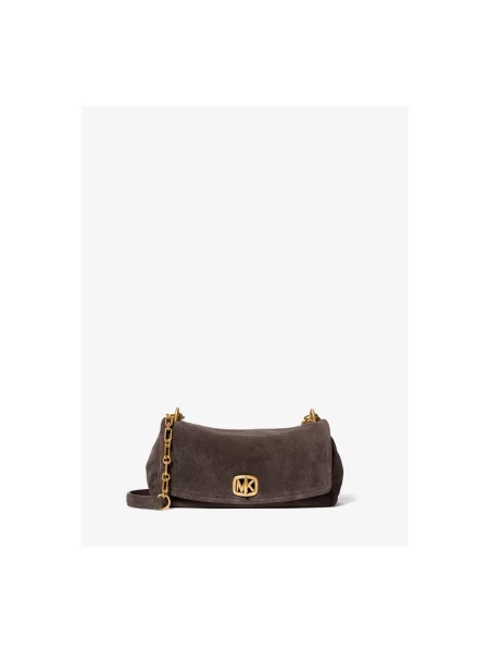 Semišová kabelka Michael Michael Kors hnedá