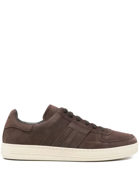 Sneakerși Tom Ford din piele maro