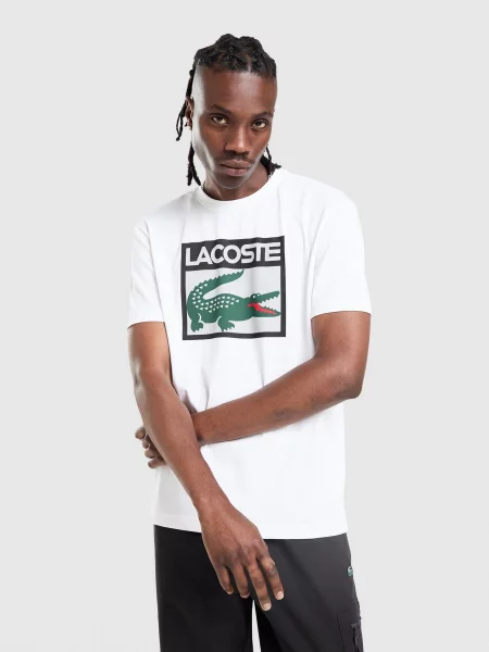 Lacoste T-Shirt Large Box biała