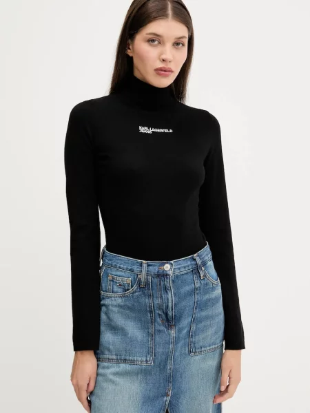 Karl Lagerfeld Jeans Bluză cu gât negru