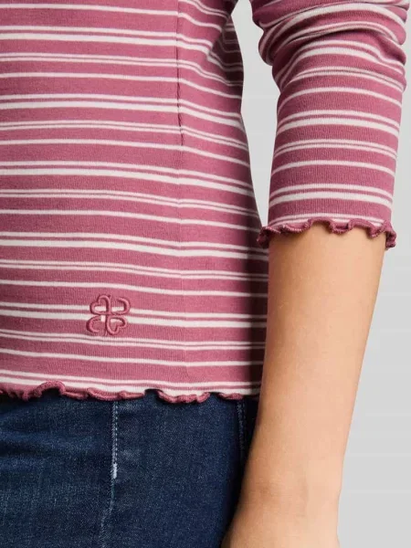 Bluzka z długim rękawem o kroju regular fit z mieszanki bawełny Tom Tailor Denim