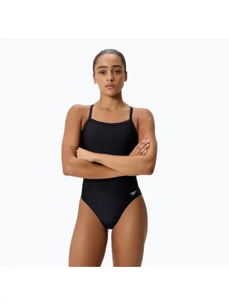 Дамски цял бански костюм Speedo Solid EnduraSoft Turnback team black черно