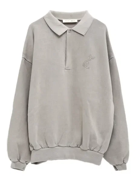 Polo Fear Of God Essentials cu broderie gri
