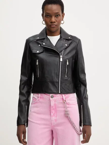 Pinko geacă de piele negru