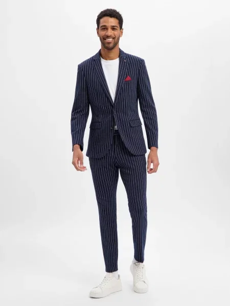 Finshley & Harding London Garnitur Brixdon/Hoxdon Mężczyźni Slim Fit w 48 niebieski