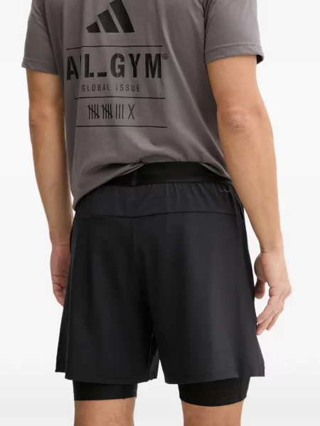 Csíkos tornaterem rövidnadrág Adidas nyomtatás kék