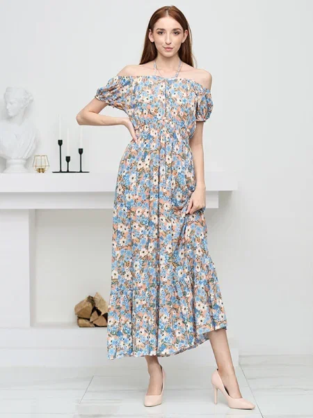 Rochie maxi Resti lungă de costum alb