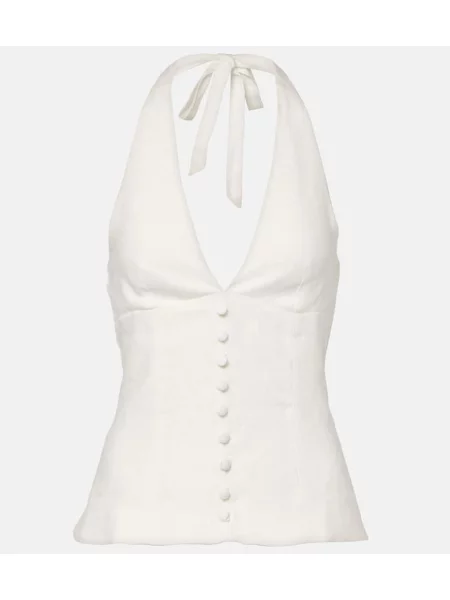 Top Faithfull de in cu gât halter alb