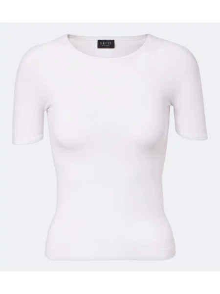 Tricou Gucci din jerseu alb