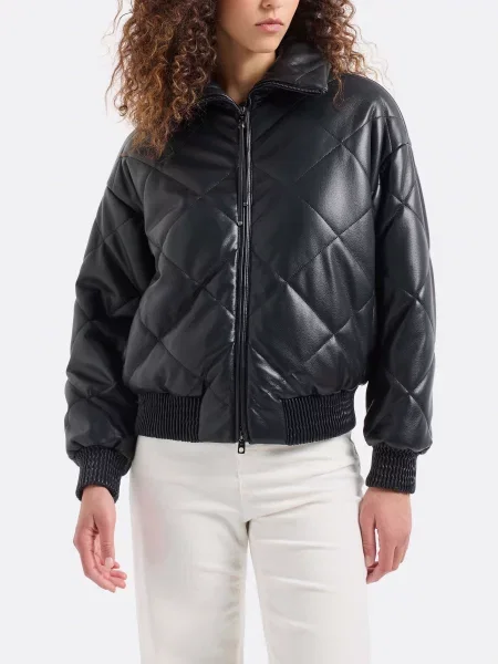 Шкіряна куртка Emporio Armani поліуретан чорний