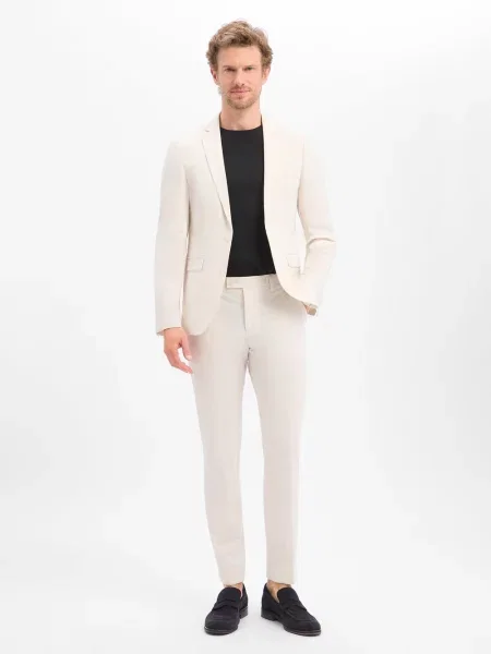 Finshley & Harding garnitur biznesowy Mężczyźni Slim Fit 44 beżowy