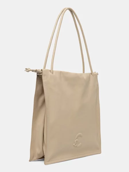 Geantă shopper Coccinelle din piele bej