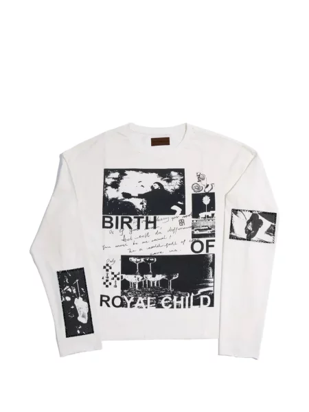 Lung tricou Birth Of Royal Child cu imagine alb