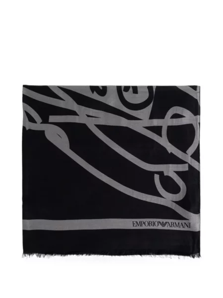 Fular Emporio Armani cu imagine negru