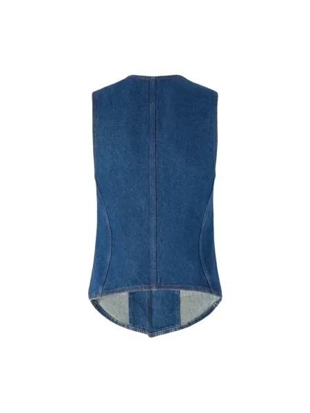 Pinko kamizelka jeansowa REIMAGINE by Patrick Mcdowell jednorzędowa niebieski