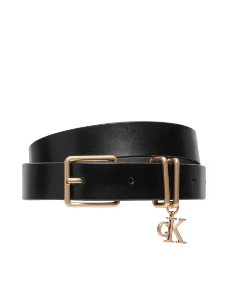 Ζώνη Calvin Klein Logo Charm Belt μαύρο