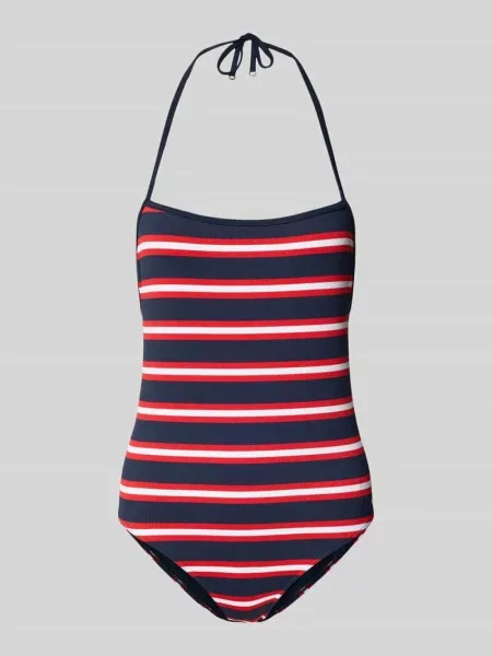 Strój kąpielowy z wiązaniem na szyi Tommy Hilfiger granatowy