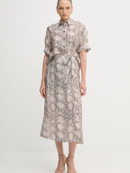 Спідниця Marc Aurel midi розкльошена бежевий