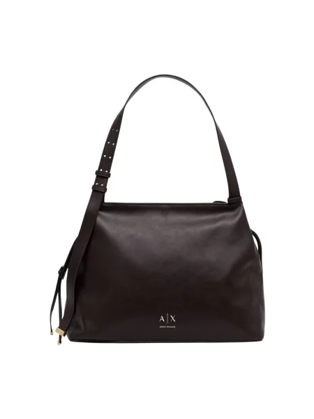 Torebka Armani Exchange skórzana brązowa