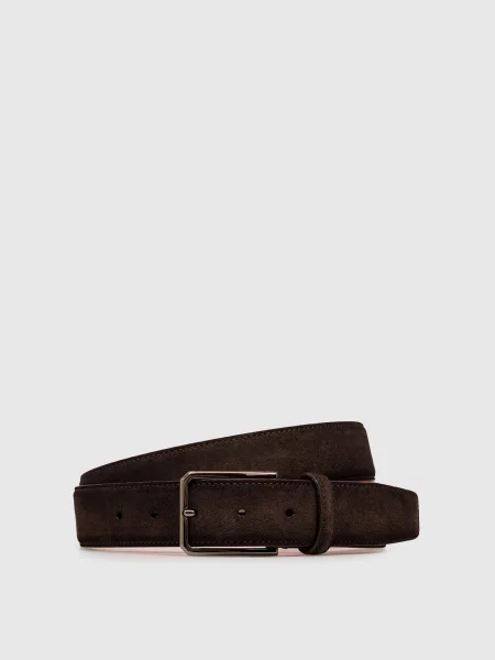 Замшевий ремінь Santoni коричневий