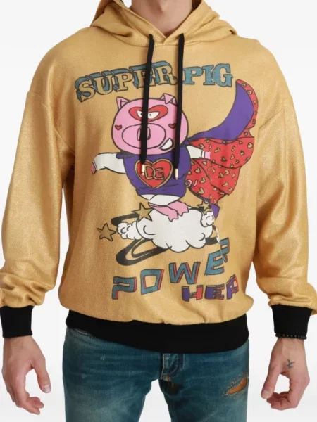 Hanorac cu glugă Dolce & Gabbana cu imagine galben