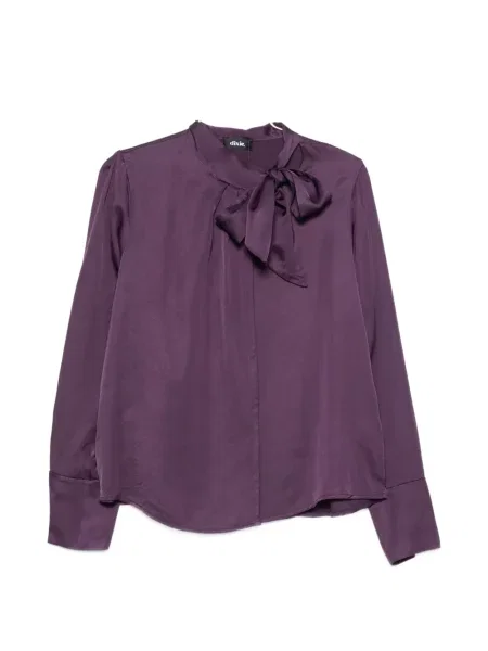 Bluză Dixie cu funde din satin violet