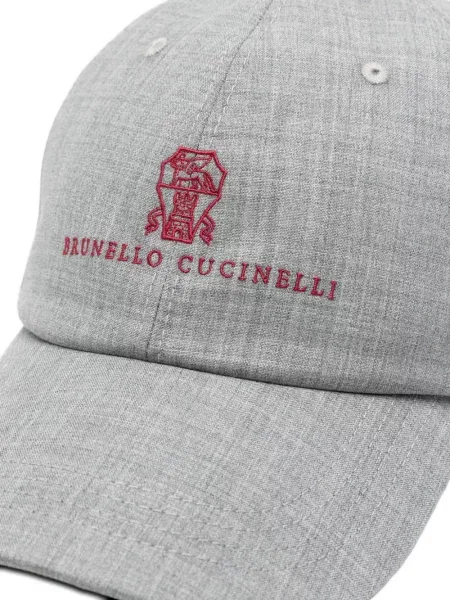 Șapcă Brunello Cucinelli cu broderie gri