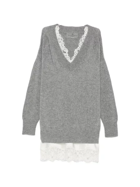 Rochie mini Ermanno Scervino din dantelă gri