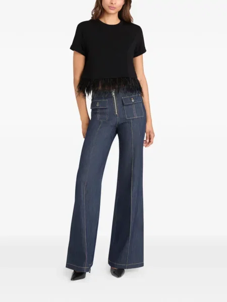 Cropp tricou Cinq A Sept cu pene albastru