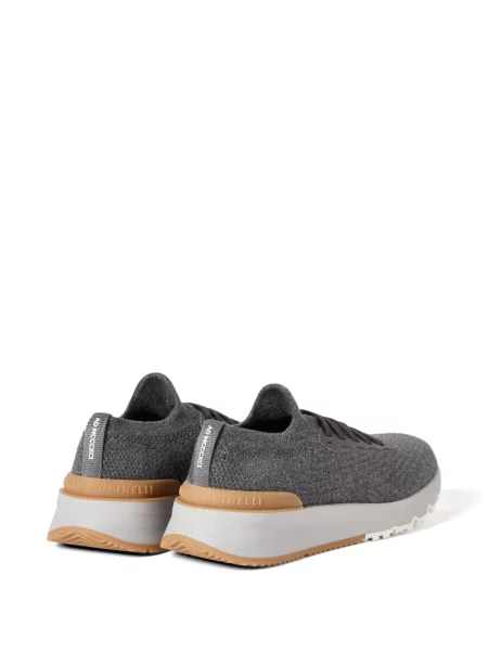 Sneakerși Brunello Cucinelli tricotate gri