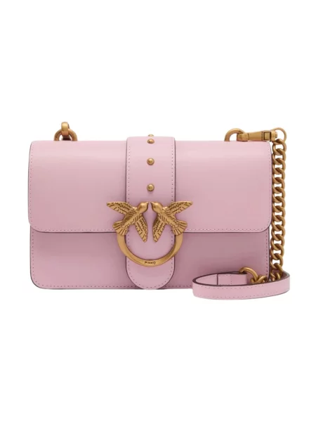 Torebka Pinko skórzana różowa