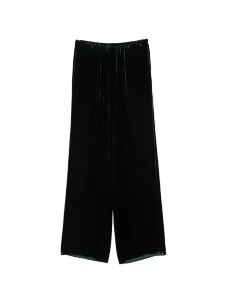 Pantaloni palazzo Antonelli de catifea verde