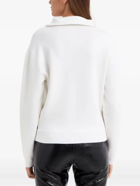 Pulover Courreges cu broderie alb
