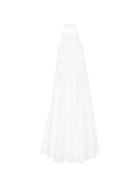 Rochie maxi Brunello Cucinelli cu gât halter alb