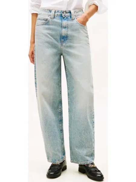 Tommy Hilfiger Blugi BARREL | high waist albastru