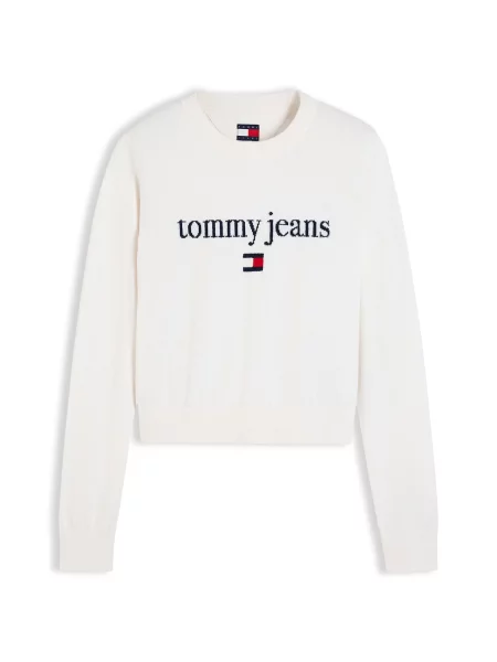 Tommy Jeans Pulover ESSENTIAL bleumarin / roșu alb