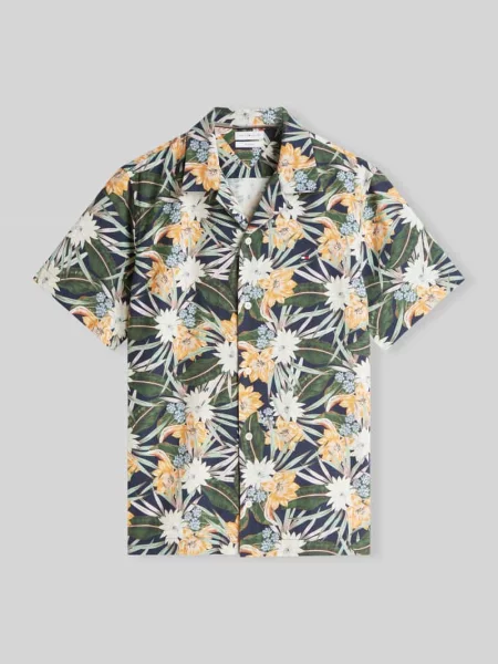 Koszula casualowa o kroju regular fit z mieszanki bawełny Tommy Hilfiger granatowa