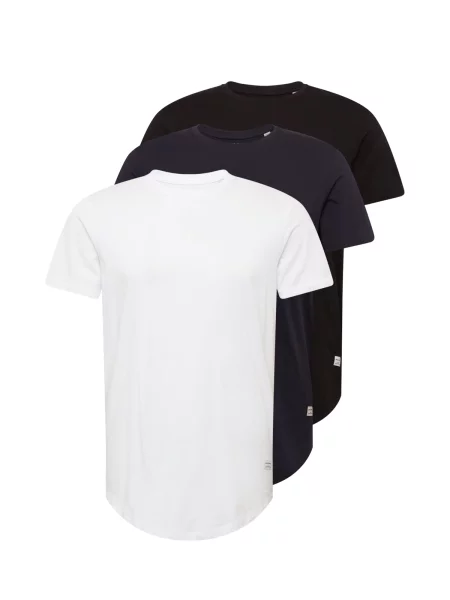JACK & JONES Tričko JJENoa marine modrá / černá bílá