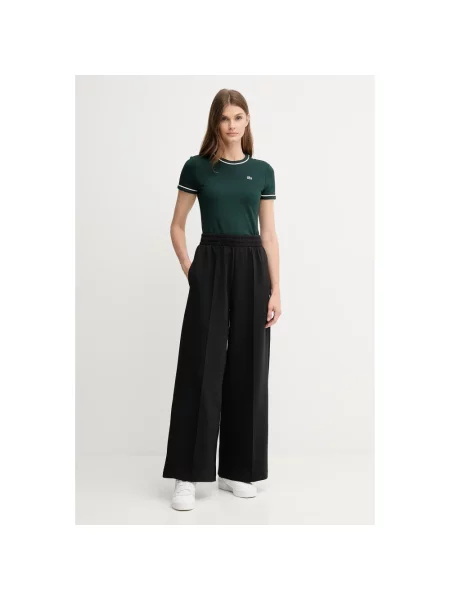 Spodnie dresowe Lacoste casual z nadrukiem czarne